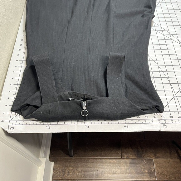 Club Monaco Welsea Jumpsuit Overalls Black Cropped Wide Leg Ribbed Zipper 12 - Picture 6 of 8